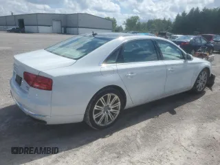 2014 Audi A8 4.0T with VIN WAUR2AFDXEN010107, listed as a Copart auction lot 62056544 with 85,450 mi miles and Non repairable. Bid and sale history available at DreamBid. Image 3.