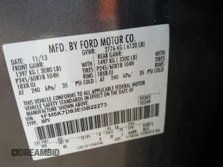 2014 Ford Explorer XLT with VIN 1FM5K7D83EGB22273, listed as a Copart auction lot 83328454 with 136,003 mi miles and Salvage Title. Bid and sale history available at carsss.com. Image 15.
