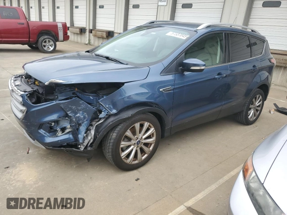 2018 Ford Escape Titanium with VIN 1FMCU9J93JUC01903, listed as a Copart auction lot 57337045 with 59,276 mi miles and Salvage title. Bid and sale history available at DreamBid. Image 1.
