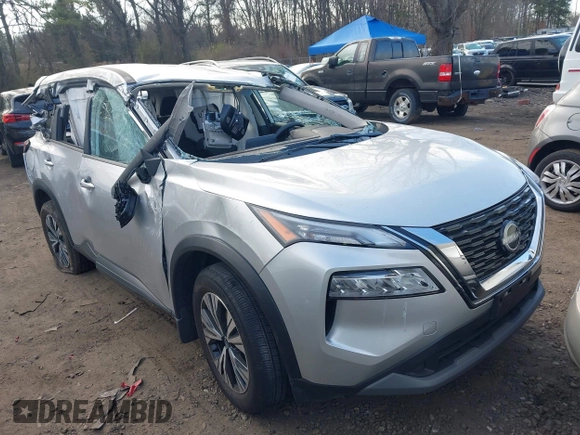 2023 Nissan Rogue SV with VIN JN8BT3BBXPW493505, listed as a IAAI auction lot 41982100 with 9,396 mi miles. Bid and sale history available at carsss.com. Image 1.