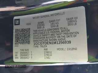 2021 Chevrolet Colorado 4WD Z71 z VIN 1GCGTDEN1M1256939, wystawiony jako IAAI lot #42071364 z przebiegiem 38 972 mil mil oraz . Historia ofert i sprzedaży dostępna na DreamBid. Obrazek 9.