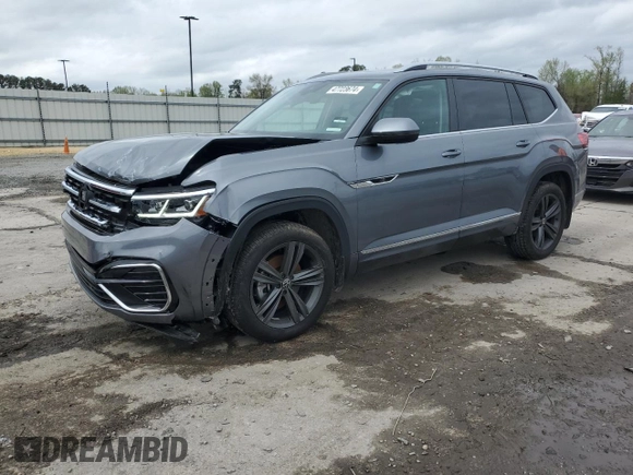 2022 Volkswagen Atlas 3.6L V6 SEL R-Line with VIN 1V2AR2CA7NC517861, listed as a Copart auction lot 47723674 with 14,311 mi miles and Salvage Title. Bid and sale history available at carsss.com. Image 1.