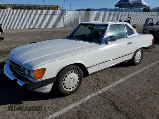 1987 Mercedes-Benz 560 Series 560SL with VIN WDBBA48D0HA067593, listed as a Copart auction lot 46535045 with 72,204 mi miles and Clean Title. Bid and sale history available at carsss.com. Image 1.