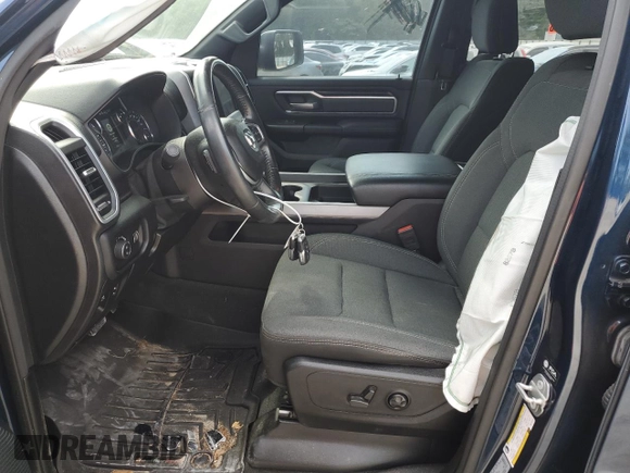 2021 Ram 1500 Big Horn with VIN 1C6SRFMT0MN725619, listed as a Copart auction lot 54238395 with 32,486 mi miles and Non repairable. Bid and sale history available at DreamBid. Image 7.