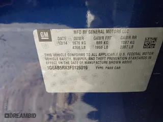 2015 Cadillac ATS Sedan Luxury RWD with VIN 1G6AB5RX3F0126019, listed as a IAAI auction lot 41669062 with 118,693 mi miles. Bid and sale history available at carsss.com. Image 9.