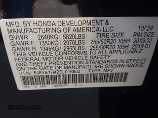 2025 Acura MDX Technology с VIN 5J8YE1H42SL016852, выставлен на аукционе IAAI как лот 41719580 с пробегом 3 460 миль миль и . История ставок и продаж доступна на DreamBid. Изображение 9.