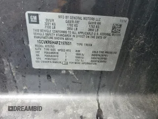 2015 Chevrolet Silverado 1500 LT with VIN 1GCVKREH4FZ197651, listed as a Copart auction lot 55634725 with Not Provided miles and Salvage Title. Bid and sale history available at DreamBid. Image 12.