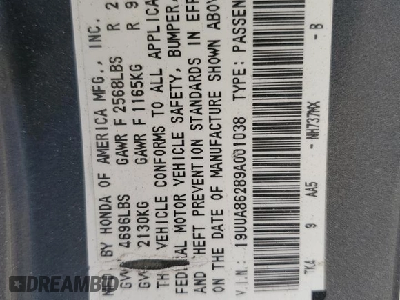 2009 Acura TL z VIN 19UUA86289A001038, wystawiony jako Copart lot #56868115 z przebiegiem 184 467 mil mil oraz Szkoda całkowita • Salvage title. Historia ofert i sprzedaży dostępna na DreamBid. Obrazek 12.