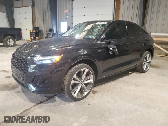 2024 Audi Q5 Sportback S line Prestige with VIN WA16AAFY1R2035846, listed as a Copart auction lot 56561145 with 11,118 mi miles and Salvage title. Bid and sale history available at DreamBid. Image 1.
