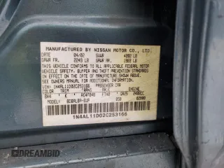 2002 Nissan Altima S with VIN 1N4AL11D02C253166, listed as a Copart auction lot 46522135 with 188,940 mi miles and Salvage Title. Bid and sale history available at carsss.com. Image 13.