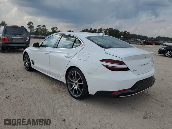 2023 Genesis G70 2.0T with VIN KMTG34TAXPU123780, listed as a Copart auction lot 72181814 with 31,029 mi miles and Salvage Title. Bid and sale history available at carsss.com. Image 2.