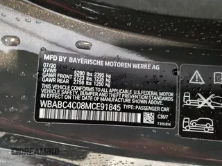 2021 BMW 8 Series M850i xDrive with VIN WBABC4C08MCE91845, listed as a Copart auction lot 67661964 with 6,002 mi miles and Salvage Title. Bid and sale history available at carsss.com. Image 12.