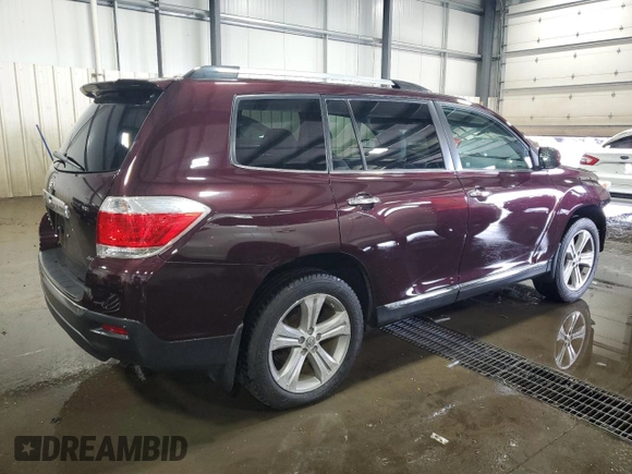 2013 Toyota Highlander Limited with VIN 5TDDK3EH5DS227165, listed as a Copart auction lot 61362485 with 94,258 mi miles and Salvage title. Bid and sale history available at DreamBid. Image 3.