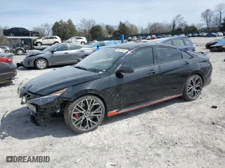 2023 Hyundai Elantra N with VIN KMHLW4AK9PU014867, listed as a Copart auction lot 49674295 with 46,886 mi miles and Salvage Title. Bid and sale history available at carsss.com. Image 1.