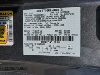 2022 Ford Mustang EcoBoost with VIN 1FA6P8TH5N5138364, listed as a Copart auction lot 56356955 with 33,590 mi miles and Salvage title. Bid and sale history available at DreamBid. Image 12.
