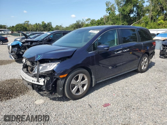 2020 Honda Odyssey EX with VIN 5FNRL6H57LB017398, listed as a Copart auction lot 64489775 with 50,588 mi miles and Salvage title. Bid and sale history available at DreamBid. Image 1.