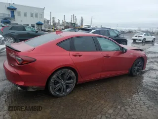 2021 Acura TLX w/A-Spec Package with VIN 19UUB6F53MA800181, listed as a Copart auction lot 50939925 with 122,280 mi miles and Salvage Title. Bid and sale history available at carsss.com. Image 3.