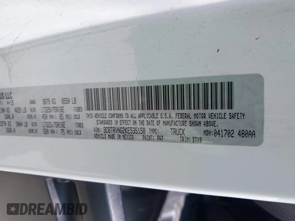2019 Ram ProMaster Cargo with VIN 3C6TRVNG2KE535158, listed as a IAAI auction lot 41973909 with 91,922 mi miles and . Bid and sale history available at DreamBid. Image 9.