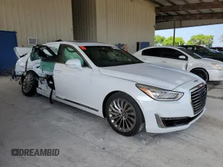 2019 Genesis G90 Premium z VIN KMTF34JA1KU058602, wystawiony jako Copart lot #57574635 z przebiegiem 46 427 mil mil oraz Nie do naprawy • Non repairable. Historia ofert i sprzedaży dostępna na DreamBid. Obrazek 4.