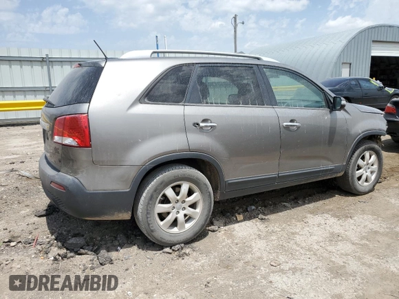2013 Kia Sorento LX with VIN 5XYKT4A28DG402355, listed as a Copart auction lot 57441725 with 146,404 mi miles and Salvage title. Bid and sale history available at DreamBid. Image 3.