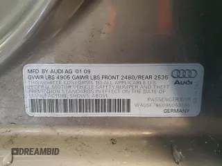 2009 Audi A4 2.0T Prem Plus with VIN WAUSF78K09N053395, listed as a Copart auction lot 43983885 with 154,647 mi miles and Clean Title. Bid and sale history available at carsss.com. Image 12.