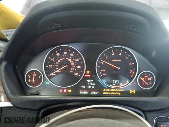 2014 BMW 3 Series 328i xDrive with VIN WBA3B5C50EP539998, listed as a Copart auction lot 57281255 with 146,476 mi miles and Salvage title. Bid and sale history available at DreamBid. Image 9.
