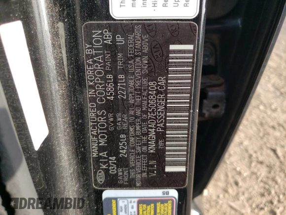 2014 Kia Optima Hybrid EX with VIN KNAGN4AD7E5068408, listed as a Copart auction lot 71589104 with 134,198 mi miles and Salvage Title. Bid and sale history available at carsss.com. Image 13.
