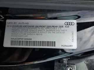 2015 Audi A3 1.8T Premium Plus with VIN WAUCCGFF9F1006484, listed as a Copart auction lot 47121045 with 52,734 mi miles and Salvage Title. Bid and sale history available at carsss.com. Image 12.
