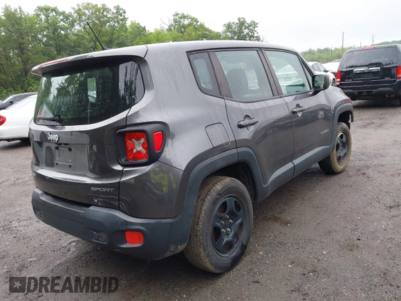 2017 Jeep Renegade Sport with VIN ZACCJBAB1HPG08122, listed as a IAAI auction lot 42314090 with 113,500 mi miles and . Bid and sale history available at DreamBid. Image 4.