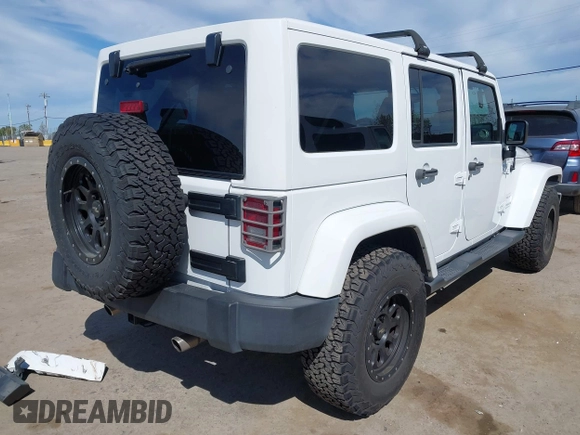 2017 Jeep Wrangler Unlimited Sahara with VIN 1C4BJWEG5HL588535, listed as a IAAI auction lot 42013571 with 70,012 mi miles. Bid and sale history available at carsss.com. Image 4.