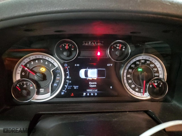 2017 Ram 1500 Big Horn with VIN 1C6RR7LG3HS667327, listed as a Copart auction lot 43693235 with 105,381 mi miles and Salvage Title. Bid and sale history available at carsss.com. Image 9.