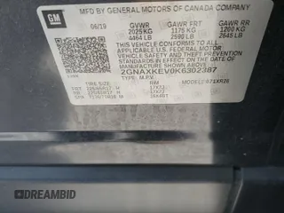 2019 Chevrolet Equinox LT with VIN 2GNAXKEV0K6302387, listed as a Copart auction lot 54259075 with 75,325 mi miles and Salvage Title. Bid and sale history available at carsss.com. Image 13.