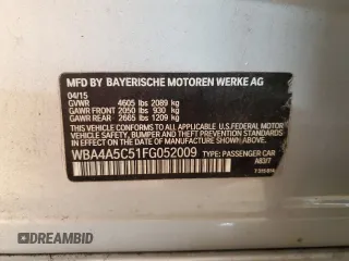 2015 BMW 4 Series 428i z VIN WBA4A5C51FG052009, wystawiony jako Copart lot #89110235 z przebiegiem 156 675 mil mil oraz Szkoda całkowita • Salvage title. Historia ofert i sprzedaży dostępna na DreamBid. Obrazek 14.