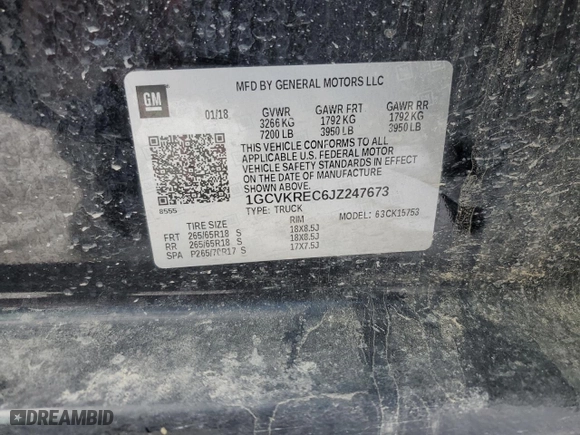 2018 Chevrolet Silverado 1500 LT with VIN 1GCVKREC6JZ247673, listed as a Copart auction lot 89088055 with 44,244 mi miles and Salvage Title. Bid and sale history available at carsss.com. Image 12.