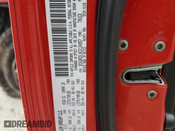 2014 Ram 2500 Big Horn with VIN 3C6UR5DLXEG124957, listed as a Copart auction lot 88205395 with 186,161 mi miles and Salvage Title. Bid and sale history available at carsss.com. Image 13.