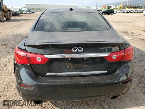 2014 Infiniti Q50 Hybrid Premium with VIN JN1AV7AP2EM692078, listed as a Copart auction lot 86895944 with 123,940 mi miles and Salvage title. Bid and sale history available at DreamBid. Image 6.