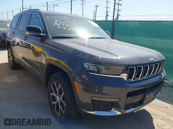 2024 Jeep Grand Cherokee Limited with VIN 1C4RJKBG5R8603504, listed as a IAAI auction lot 41993298 with 33,670 mi miles and . Bid and sale history available at DreamBid. Image 1.