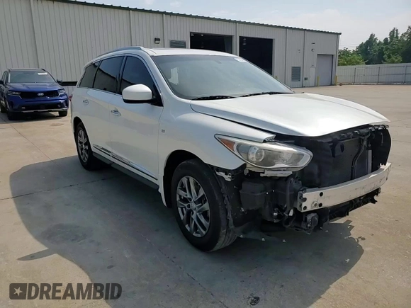 2015 Infiniti QX60 with VIN 5N1AL0MM7FC542689, listed as a Copart auction lot 57584325 with 121,462 mi miles and Salvage title. Bid and sale history available at DreamBid. Image 14.