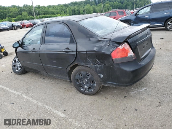 2007 Kia Spectra EX with VIN KNAFE121875480760, listed as a Copart auction lot 57408814 with 0 mi miles and Salvage Title. Bid and sale history available at carsss.com. Image 2.