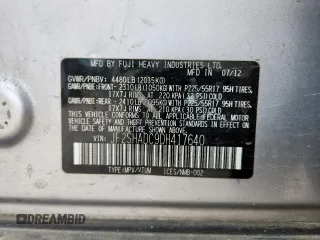 2013 Subaru Forester X Premium with VIN JF2SHADC9DH417640, listed as a Copart auction lot 60470115 with 177,405 mi miles and Salvage title. Bid and sale history available at DreamBid. Image 13.