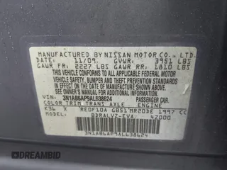 2010 Nissan Sentra S z VIN 3N1AB6AP9AL638624, wystawiony jako IAAI lot #42482578 z przebiegiem 221 987 mil mil oraz . Historia ofert i sprzedaży dostępna na DreamBid. Obrazek 9.