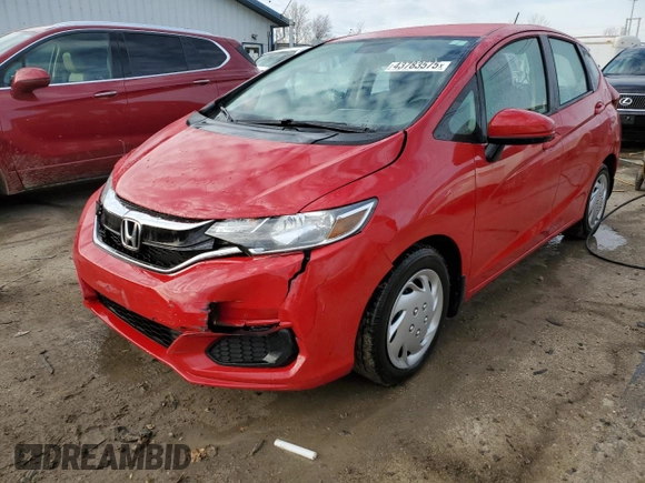 2019 Honda Fit LX with VIN 3HGGK5H41KM722561, listed as a Copart auction lot 43783575 with 87,946 mi miles and Salvage Title. Bid and sale history available at carsss.com. Image 1.