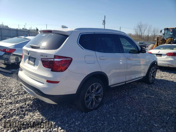 2017 BMW X3 sDrive28i with VIN 5UXWZ7C34H0X41096, listed as a Copart auction lot 45384405 with 74,875 mi miles and Salvage Title. Bid and sale history available at carsss.com. Image 3.