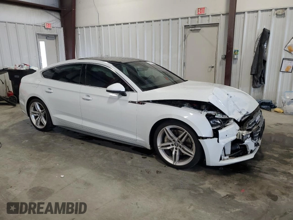 2019 Audi A5 Sportback Premium Plus with VIN WAUENCF50KA085959, listed as a Copart auction lot 49964385 with 84,310 mi miles and Salvage Title. Bid and sale history available at carsss.com. Image 4.
