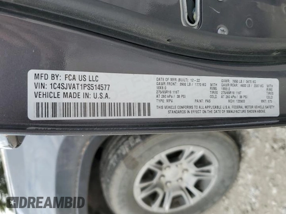 2023 Jeep Wagoneer z VIN 1C4SJVAT1PS514577, wystawiony jako Copart lot #73935334 z przebiegiem 34 250 mil mil oraz Nie do naprawy • Non repairable. Historia ofert i sprzedaży dostępna na DreamBid. Obrazek 15.