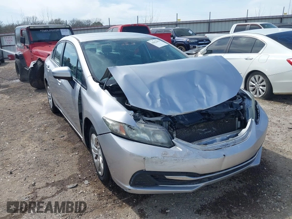 2014 Honda Civic Sedan LX with VIN 19XFB2F50EE039186, listed as a IAAI auction lot 41822494 with 116,499 mi miles. Bid and sale history available at carsss.com. Image 1.