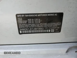 2020 BMW 3 Series 330i xDrive with VIN 3MW5R7J01L8B10663, listed as a Copart auction lot 56383485 with 74,543 mi miles and Salvage title. Bid and sale history available at DreamBid. Image 12.