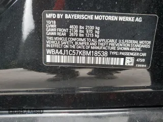 2019 BMW 4 Series 430i z VIN WBA4J1C57KBM18538, wystawiony jako Copart lot #77031254 z przebiegiem 58 417 mil mil oraz Szkoda całkowita • Salvage title. Historia ofert i sprzedaży dostępna na DreamBid. Obrazek 13.