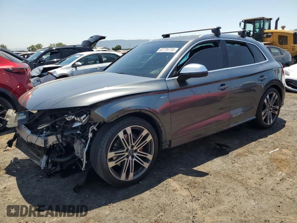 2018 Audi SQ5 Premium Plus with VIN WA1A4AFY3J2203766, listed as a Copart auction lot 62726734 with 72,881 mi miles and Salvage Title. Bid and sale history available at DreamBid. Image 1.