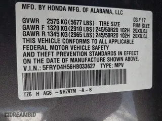 2017 Acura MDX w/Technology Pkg with VIN 5FRYD4H56HB033627, listed as a IAAI auction lot 41771033 with 133,695 mi miles. Bid and sale history available at carsss.com. Image 9.